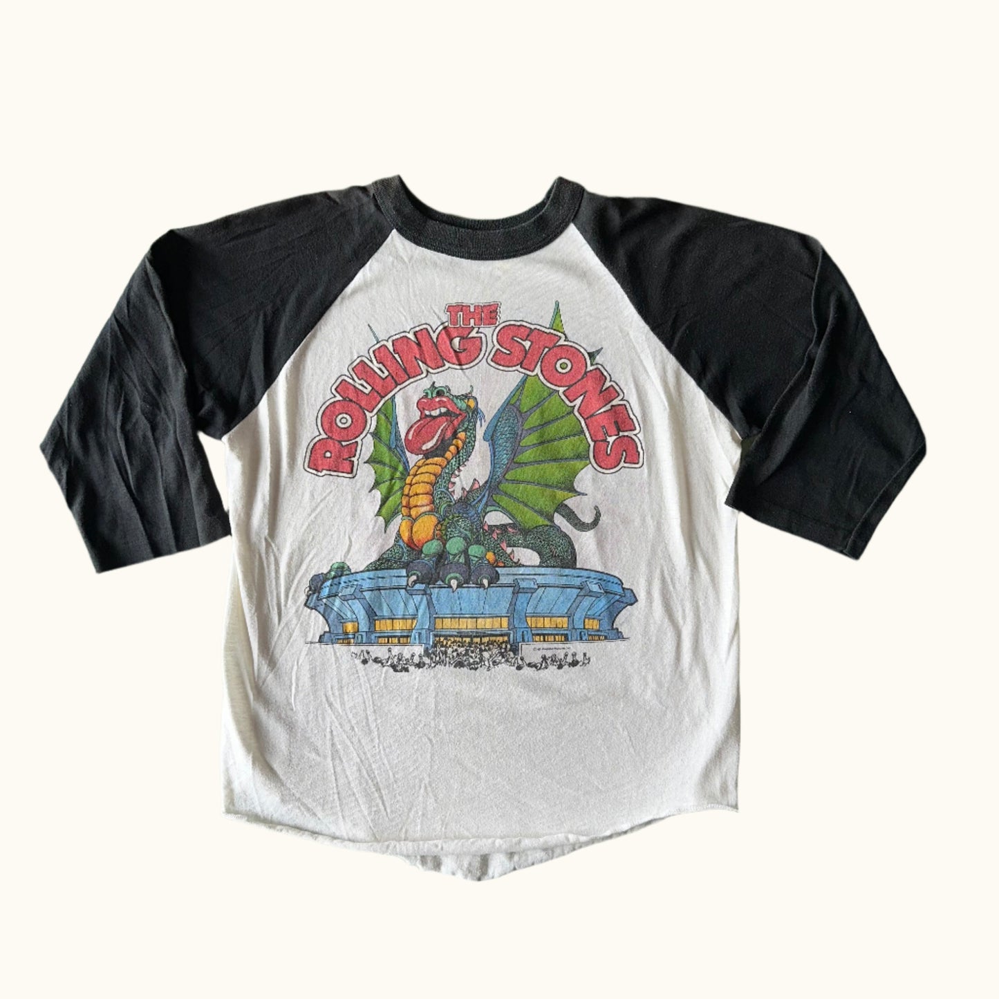 Vintage 1981 The Rolling Stones Candlestick Park Raglan shirt size L