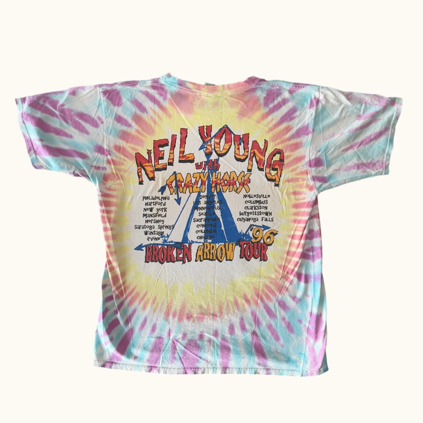 Vintage 1996 Neil Young Broken Arrow tour tshirt size XL